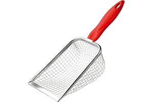 Apidgrowth Beach Mesh Shovel, Sand Sifter Kids Filter Sand Scooper for Shells Collecting and Filter Sands, Stainless Steel Beaches Shovel for Boys and Girls,Kid Beach Toy,Gift for Children's Day(red)