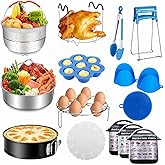 Accessories for Instant Pot, 73 PCS Accessories for Pressure Cooker for 5/6/8 Qt Electric Pressure Cooker -2 Steamer Baskets, Steamer Rack, Non-stick Springform Pan, Egg Rack