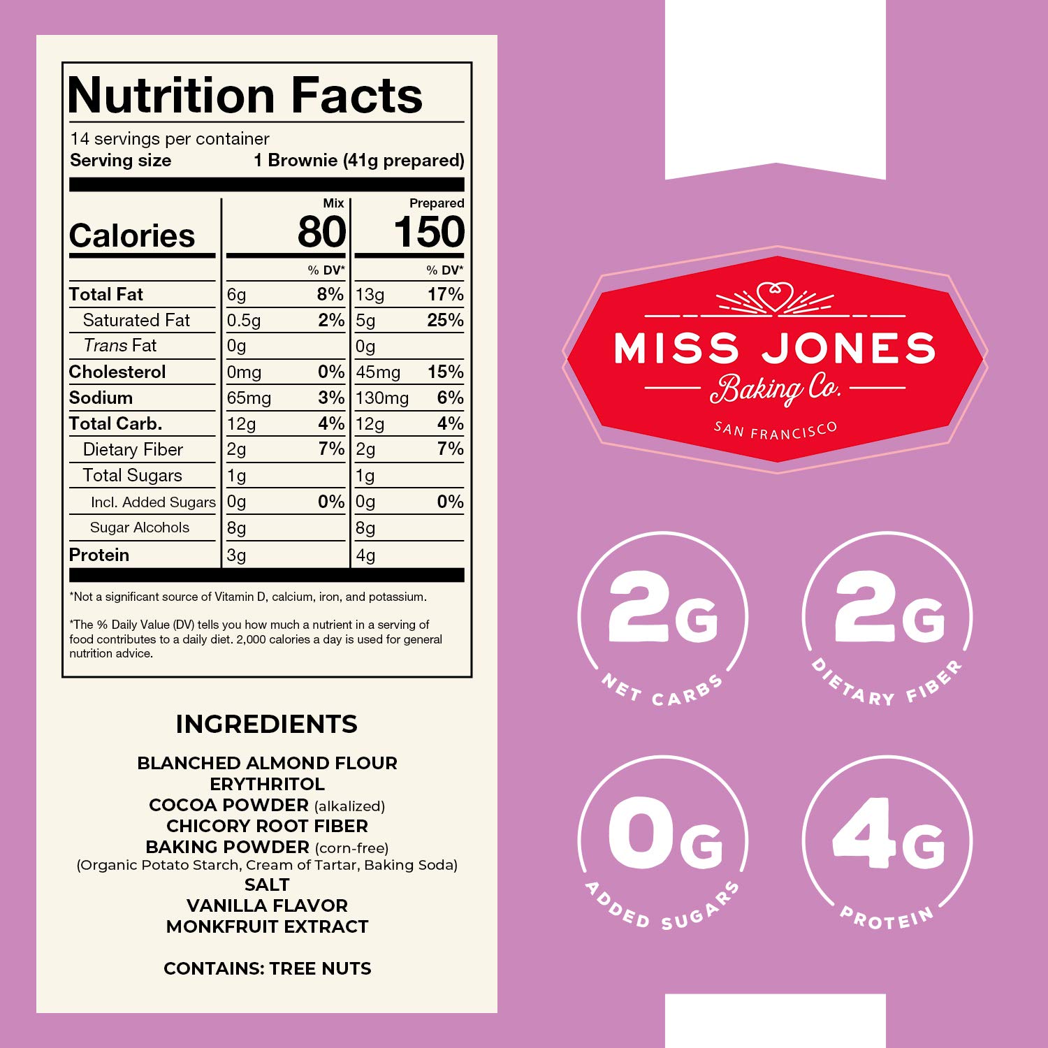 Amazon Com Miss Jones Baking Keto Brownie Mix Gluten Free Low Carb No Sugar Added Naturally Sweetened Desserts And Treats Diabetic Atkins Ww And Paleo Friendly Grocery Gourmet Food