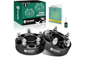 YHTAUTO 5x4.5 Hub Centric Wheel Spacers 1.5 Inch Fits Ford Mercury Lincoln Model, Explorer, Edge, Mustang, Ranger, MKX, Town Car, 5x114.3 Tire Spacers w/ 1/2"-20 Studs 70.5mm Hub Bore 2PCS Black 5 Lug