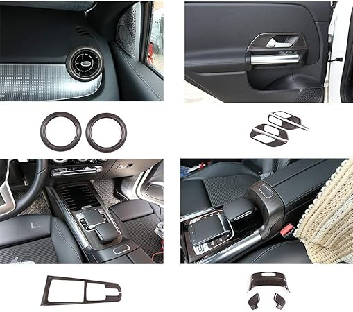 Amazon Mercedes Benz メルセデス ベンツ Bクラス Glb アームレストボックススイッチカバー セントラルコントロールパネル カーインテリアドアハンドル装飾フレーム ダッシュボードサイドエアコンベント装飾 ベンツ アクセサリー おしゃれ 10点セット Abs オーク