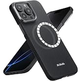 pitaka for iPhone 16 Pro Case 6.3", Caseless Feeling, Aramid, Black/Grey | Barely There Feel Ultra-Slim Case, 600D Aramid Fiber Woven, Silky Texture, Compatible with MagSafe, Durable