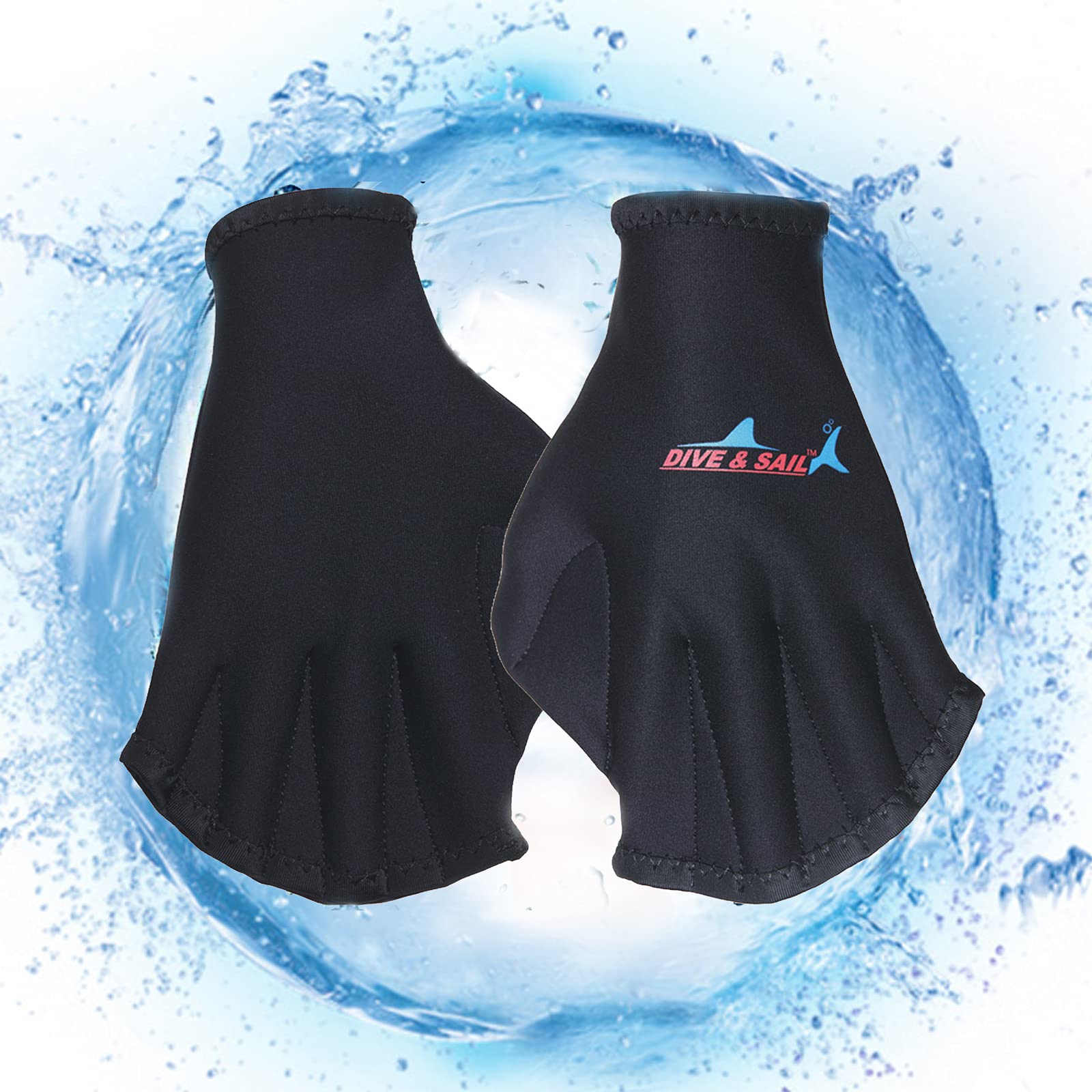 JUAEYIDDS Swimming Webbed Gloves Paddling Training Gloves Aquatic Gloves Webbed Swim Fingerless Gloves Swim Snorkeling Gloves Webbed Diving Gloves Webbed Paddle Swim Gloves For Unisex Adults 1 Pair