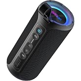 Ortizan Portable Bluetooth Speaker Wireless (2nd Gen), 40W Loud Sound | Deep Bass, 30 Hours Playtime, IPX7 Waterproof, TWS for 2 Speakers Pairing for Shower, Outdoor, Electronics Gift (Black)