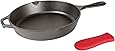 Lodge Cast Iron Skillet, Pre-Seasoned with Silicone Hot Handle Holder , 10.25 Inch Dia, Black/Red Silicone (L8SK3ASHH41B)