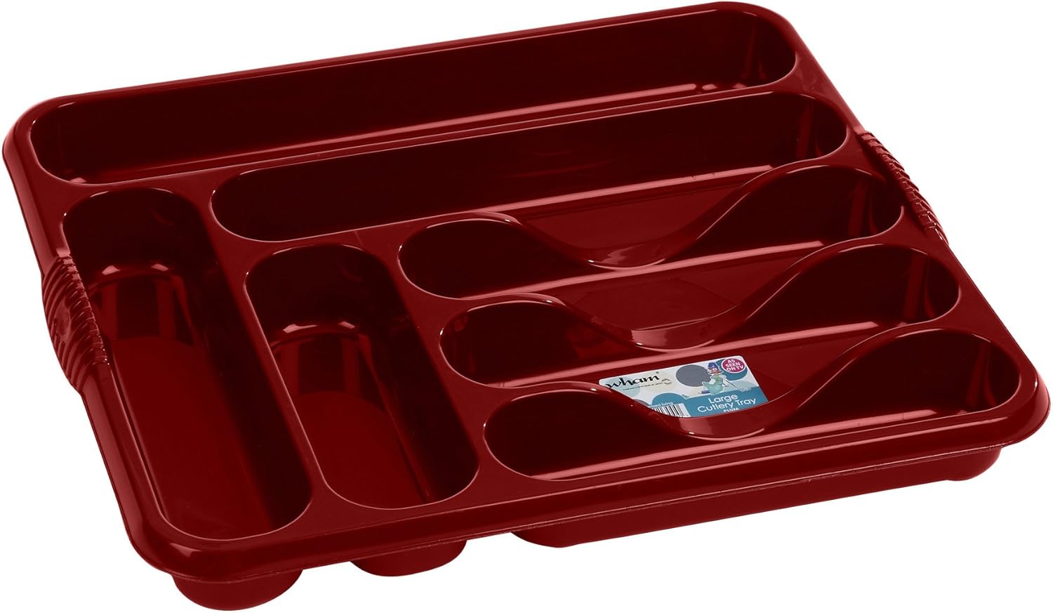 Casa Large Cutlery Tray Rack 7 Compartment Plastic Cutlery Draw Storage