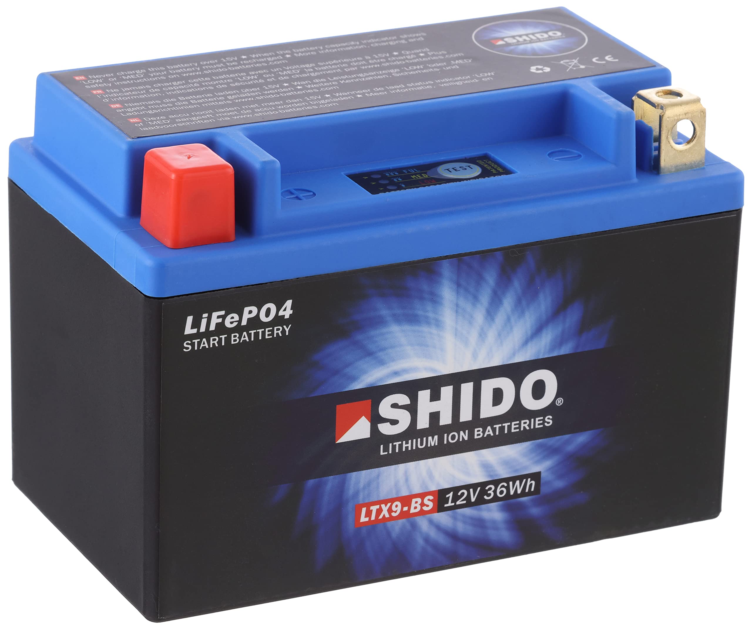 SHIDO LTX9-BS LION -S Battery Lithium Ion Blue