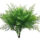 LOVENIMEN Artificial Shrubs, Persian Fern Leaves Plastic Plants Greenery Grass Simulation Fake Bushes Outdoor Indoor Home Garden Verandah Parterre Table Centerpieces Arrangements Decoration 4 pcs
