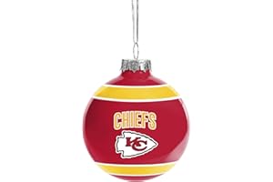 FOCO NFL Glass Ball Ornament - Limited Edition Christmas Ball Ornament - Show Your Team Spirit with Officially Licensed Fan Gear (Kansas City Chiefs)