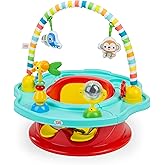 Bright Starts 3-in-1 SuperSeat Playful Paradise, Baby Activity Seat with Toys, Snacking Tray, Booster Seat, BPA Free Tray, Unisex, 6 Months +