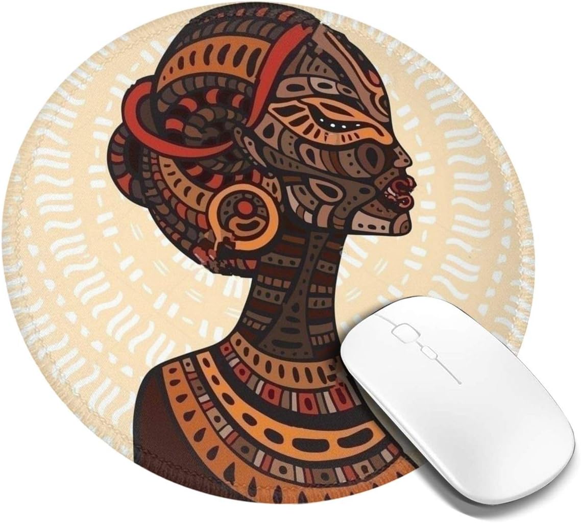 Profile of Beautiful African Woman Mousepad NonSlip