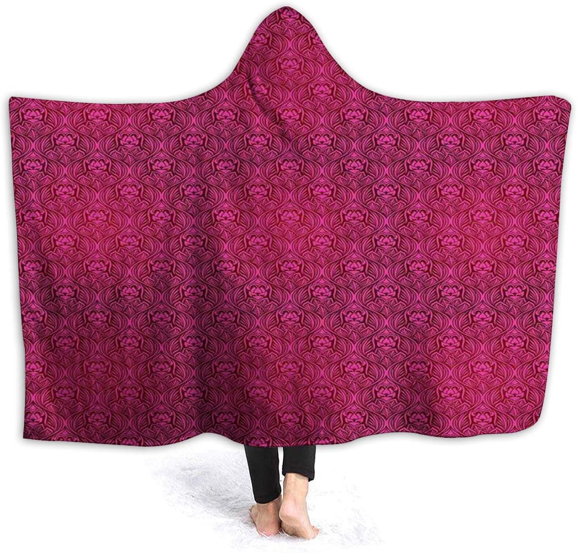 60"x 80" Hooded Blanket Hood Cloak Cape Wearable Cuddle Super Soft