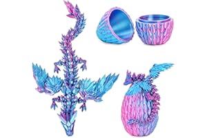 Balkwan Winged Dragon Surprise Egg 3D Printed Dragon Eggs with Dragon Inside Collectible Fantasy Dragon Desk Toy Gifts for Kids Adults Christmas Easter Birthdays Holiday Decor(Purple,Medium)