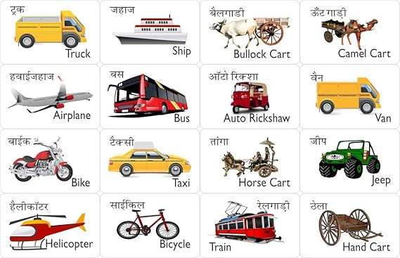 Buy Mfm Toys Means Of Transport Bilingual Hindi English Magnetic