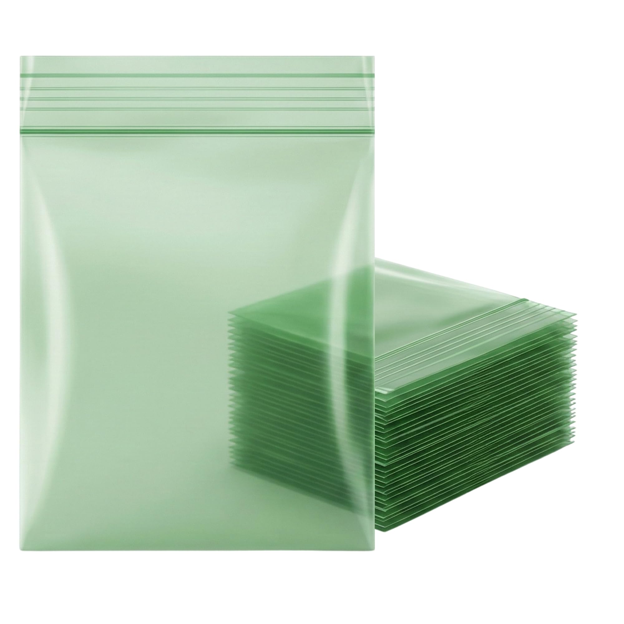Grip Seal Bags Zip Lock Bags Resealable Plastic Bags Baggies (50x50 mm (300 Pcs), Green)