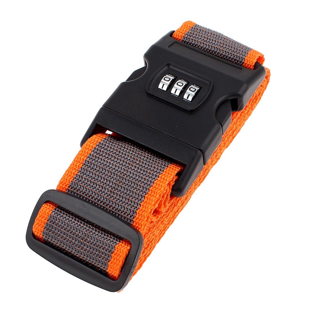 sourcing map Release Buckle 3 Digits Password Combination Luggage Strap Orange Gray