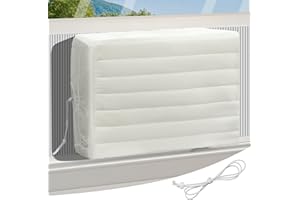 Plusluck Air Conditioner Covers for Inside, Insulated Airconditionercover for Winter, Window AC Cover with Drawstring Double Insulation, Wall airconditioner Winter cover, White, M(21"x15"x3.5")