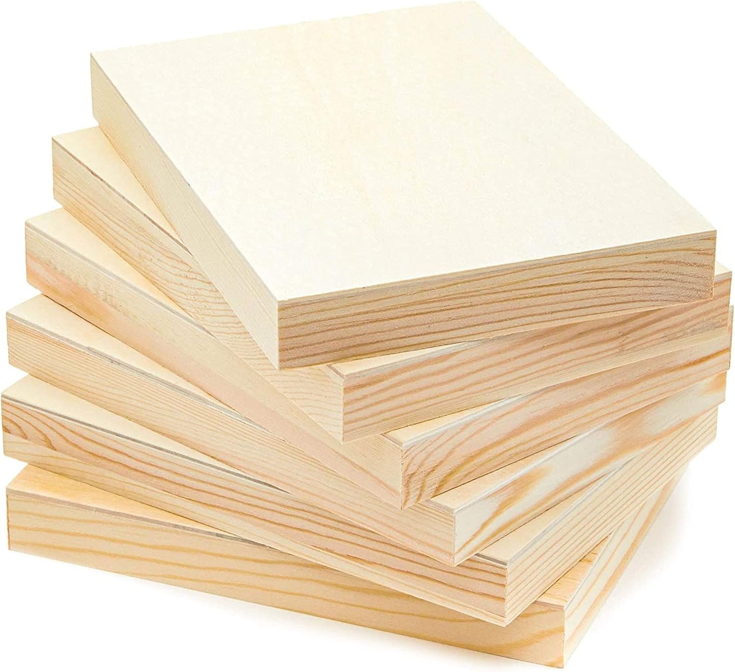 Unfinished Wood Paint Panel Boards (5 x 7 in, Rectangle, 6 Pack)