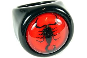 REALBUG Black Scorpion Black Ring Red Background Size 8