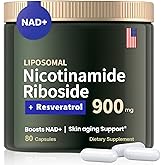Liposomal Nicotinamide Riboside 900mg, NAD Supplements for Women, NAD Resveratrol Supplement, Quercetin, High Purity NMN Supplement Alternative for Anti-Aging, Energy, Focus(80 Capsules)