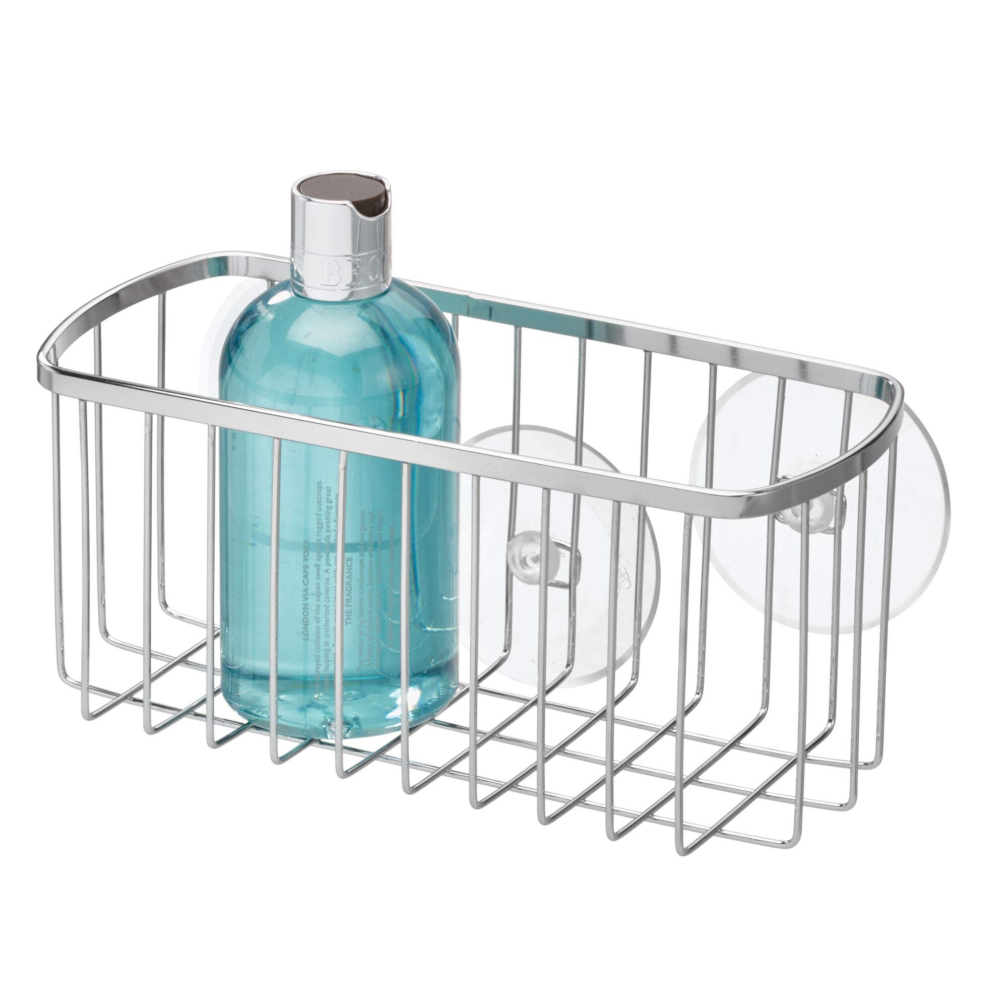 iDesign 69002 Suction Rectangular Basket, Silver