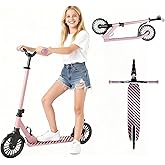 Scooter for Kids, Lightweight Foldable Kick Scooter, 4-Level Adjustable Handlebar, 8-Inch Large Wheels with Shock Absorption, for Ages 6 and Up
