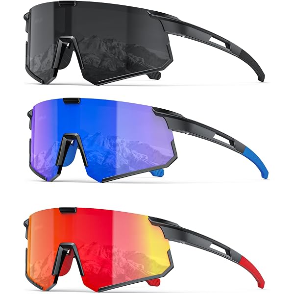 thumbnail image 2 of 3-Pack B&Q Polarized Sport Sunglasses – UV400 Wrap – Cycling, Fishing, Running – Men 2 of 6