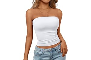 Trendy Queen Womens Strapless Tube Tops Basic Backless Sleeveless Bandeau Going Out Crop Tops Cute 2025 Summer Clothes