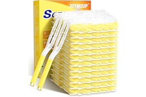 JOYMOOP Disposable Electrostatic Duster for Cleaning, with 2 Handles & 24 Ct Yellow Heavy Duty Refills for Swiffer Feather Duster, Household Cleaning Tool for Electronics, Dusting Furniture, Blinds
