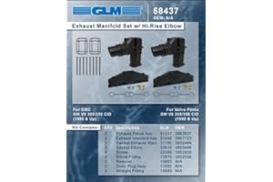 FALCON PERFORMANCE GLM Marine Complete Exhaust Manifold set compatible with 1990-2006 OMC Volvo Penta 5.0L 305 & 5.7L 350 with 11.3" Hi Risers. Replaces OEM #3862627