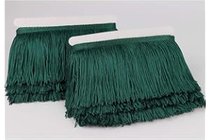 Heartwish268 Fringe Trim Lace Polyerter Fibre Tassel 4inch Wide 10 Yards Long for Clothes Accessories Latin Wedding Dress DIY Lamp Shade Decoration Black (Army Green)