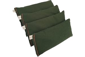 Peacegoods Pack of (4) Unscented Organic Flax Seed Eye Pillows 8.5 x 4 Soft Cotton Flannel - Soothing & Relaxing - Yoga Massage Sleep Meditation