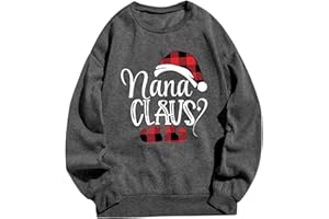 DPTALR Christmas Tops for Women 2023 Great Grandma Sweatshirt Personalized Long Sleeve Crewneck Tshirt Cute Fall Shirts