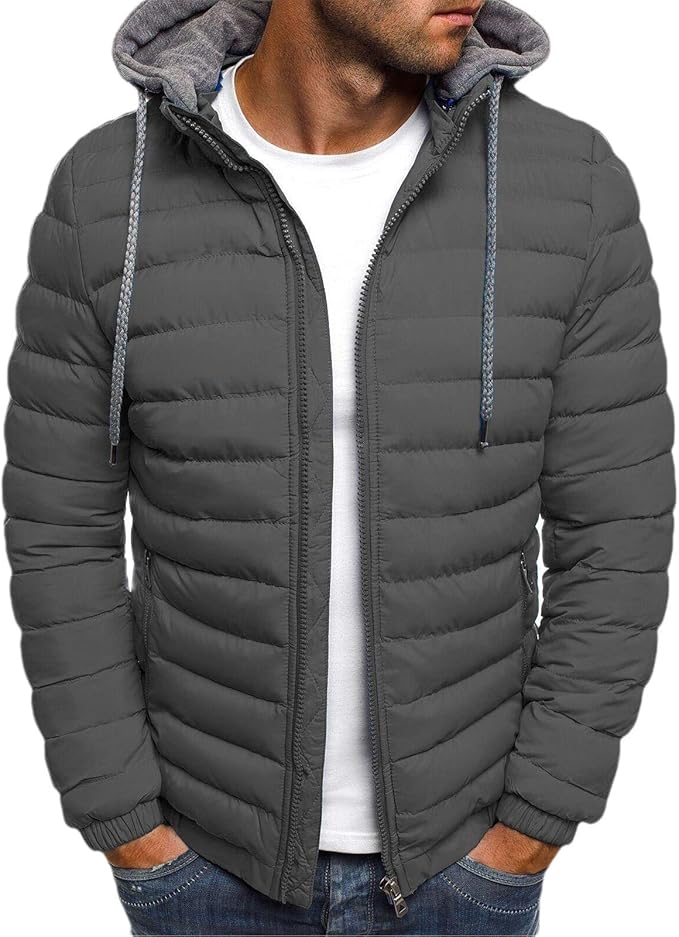 Beloved Chamarra Ligera de Manga Larga para Hombre, Gruesa, cálida y