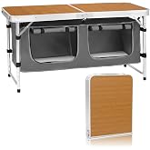 Camp Field Camping Folding Aluminum Table with Adjustable Legs for Outdoor Travel Beach, Backyards, BBQ, Party and Picnic Foldable Table