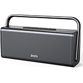 DOSS SoundBox XL Pro Bluetooth Speaker with 50W Powerful Stereo Sound, Extra Bass,16H Playtime, Integrated Metal Body, Aluminum Alloy Handle, Portable for Home, Office, Backyard, Camping