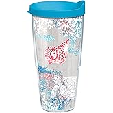 Tervis Ocean Life Dive Made in USA Double Walled Insulated Tumbler Travel Cup Keeps Drinks Cold & Hot, 24oz Classic, Ocean Life Dive