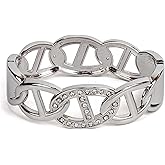 SPUNKYsoul Chain Link Buckle With Rhinestones Cuff Bracelet in Gold, Silver Rose Gold and Gun Metal for Women