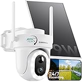 ZUMIMALL 24/7 Recording Solar Security Cameras Wireless Outdoor, 9W Solar Panel, AOV Cameras for Home Security, 360° Auto Tracking, 2K Color Night Vision, 2.4GHz WiFi, 512G Local Storage(Not Include)