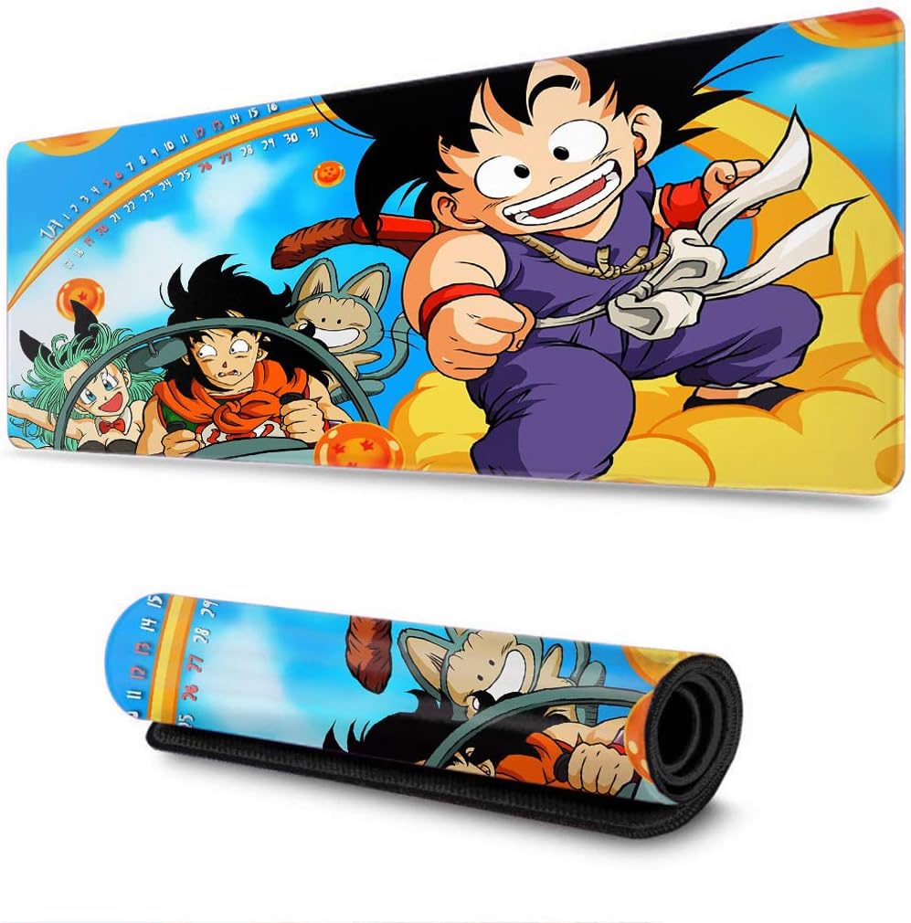 Extended Size Professional Gaming Mouse Pad Mousepad Waterproof Non-Slip Rubber for PC Computer Laptop forBall Dragon z Kakarot Super Z Son Goku Mousepad(15.8x35.5x0.2 in)