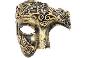 OIDEA Masquerade Mask for Men: Phantom Of The Opera Mask Half Face Roman Warrior Mask Prom Mardi Gras Carnival Venetian Mask