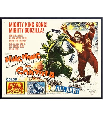 Targa In Metallo NGHF – Poster Vintage Film Godzilla 1956 – 20x30 Cm Per Bar, Pub, Garage