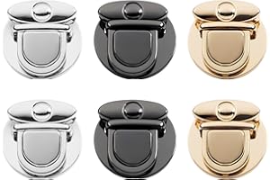 TXIN 6 Pieces Purse Thumb Lock Round Closure Latches Alloy Turn Locks Hardware Fastener for DIY Craft Making Wallet Handbag 1.8 Inch