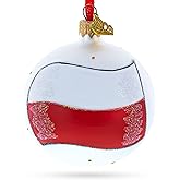Flag of Poland Glass Ball Christmas Ornament