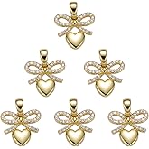 LEGENTLISUR Bowknot Charms for Jewelry Making Brass Pedants Charms with Micro Pave Cubic Zirconia for DIY Crafting Necklace Earring Bracelet Supplies