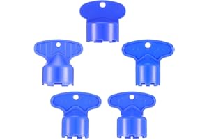 Mudder 5 Pieces Faucet Aerator Key Blue Removal Wrench Tool with 5 Sizes M16.5, 18.5, 21.5, 22.5, 24 Recessed Aerator Key Sink Wrenches for Cache Faucet