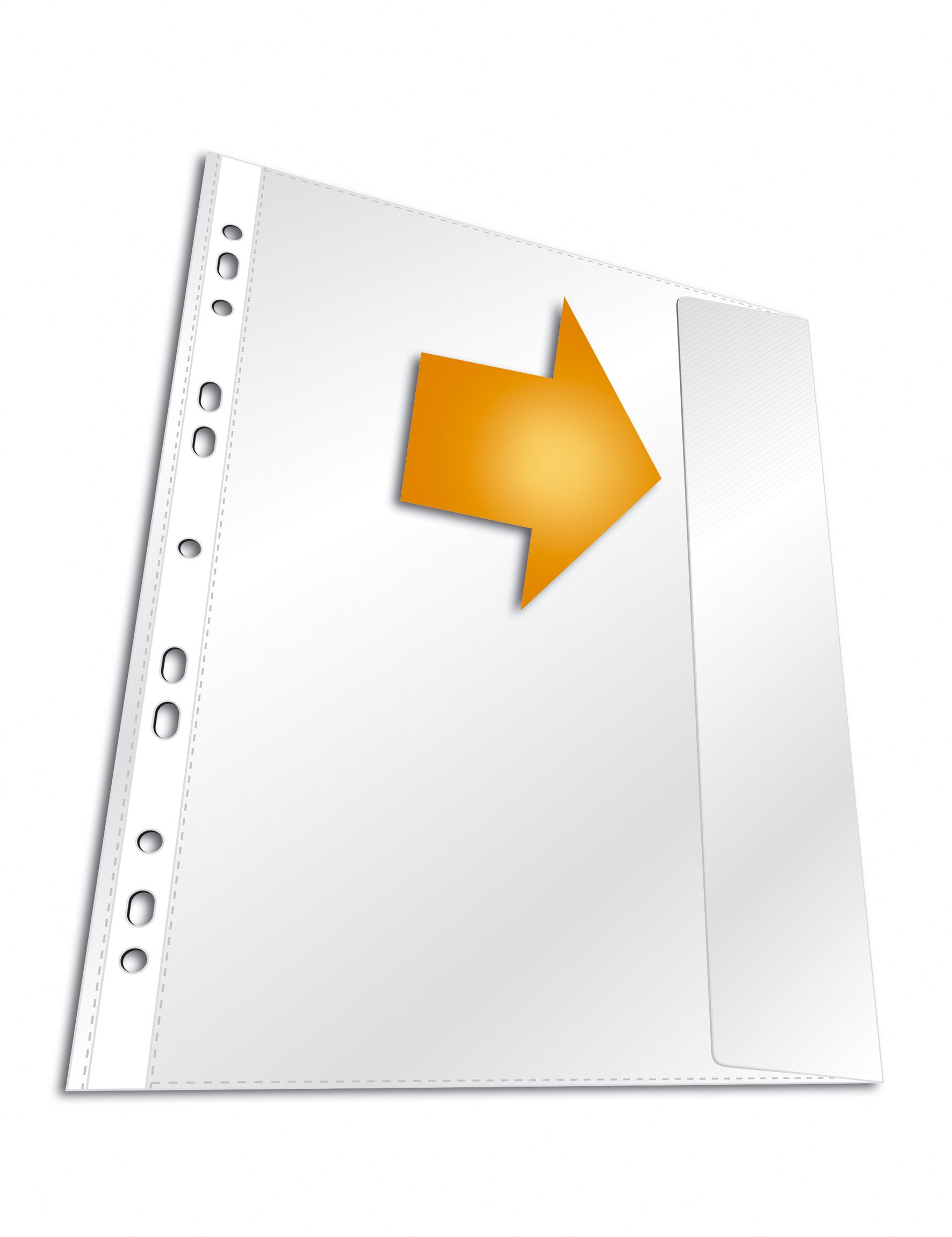 Durable Transparent Punched Pocket A4 Portrait -Punched Document Wallet with Thickness of 0.135 mm - Opens on Outer Edge - Pack of 5 Transparent Pockets