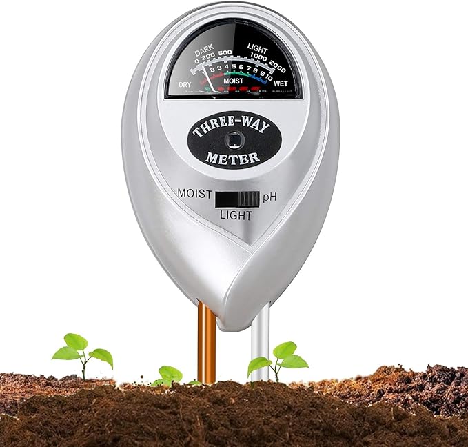 Soil pH Meter, Jellas 3in1 Moisture Sensor Meter/Light