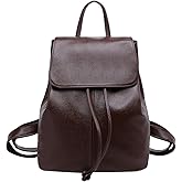 BOYATU Leather Backpack Purse for Women: Ladies Travel Fashion Back Pack - Genuine Leather Bag Casual Handbags for Work (Coffee Brown)