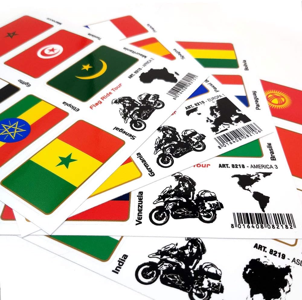 Quattroerre Sticker Flag Ride Tour Europe 2 for Bike Cases 16 x 13.5 cm, Verschiedene Farben - Image 3